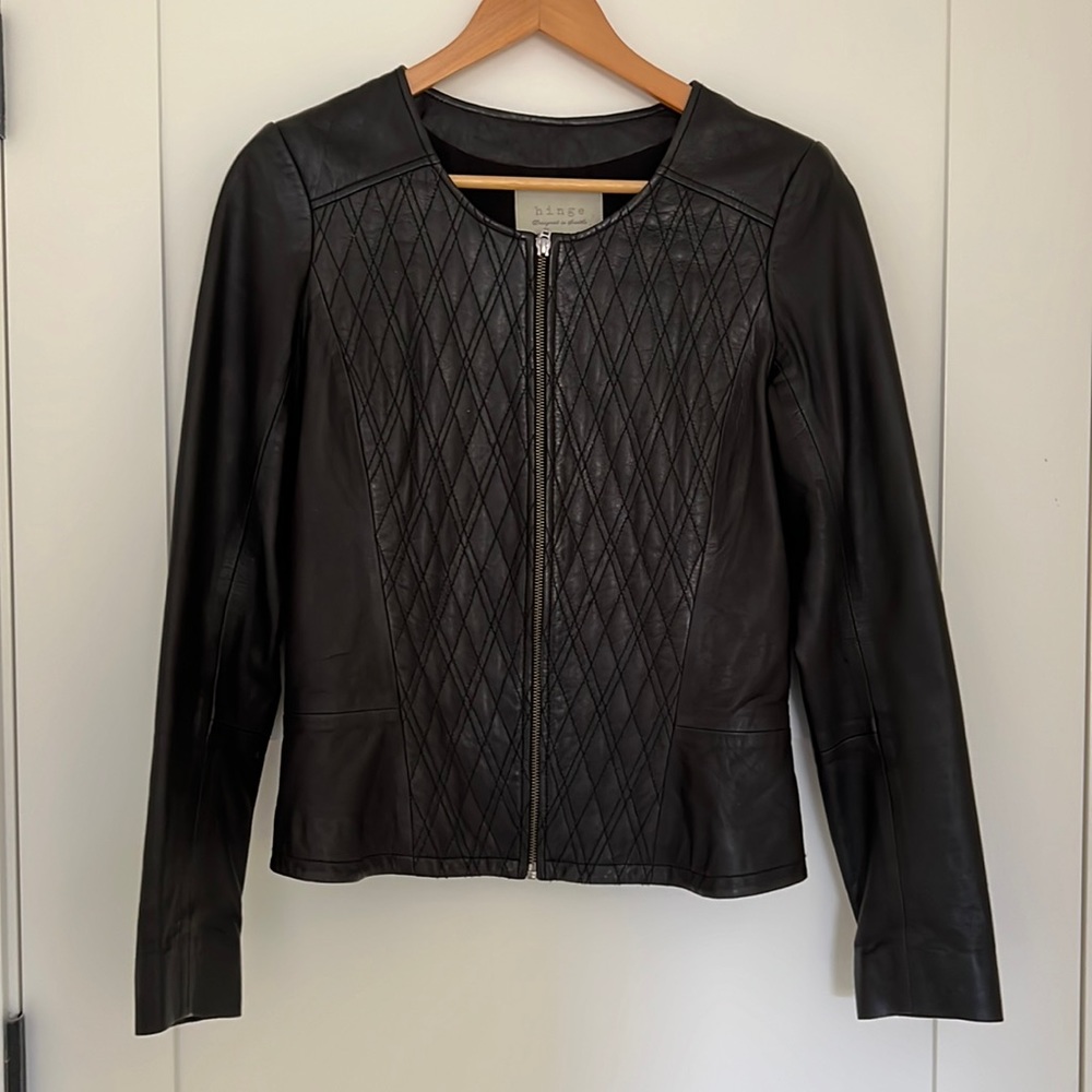 Women’s Hinge Quilted Leather Jacket - M